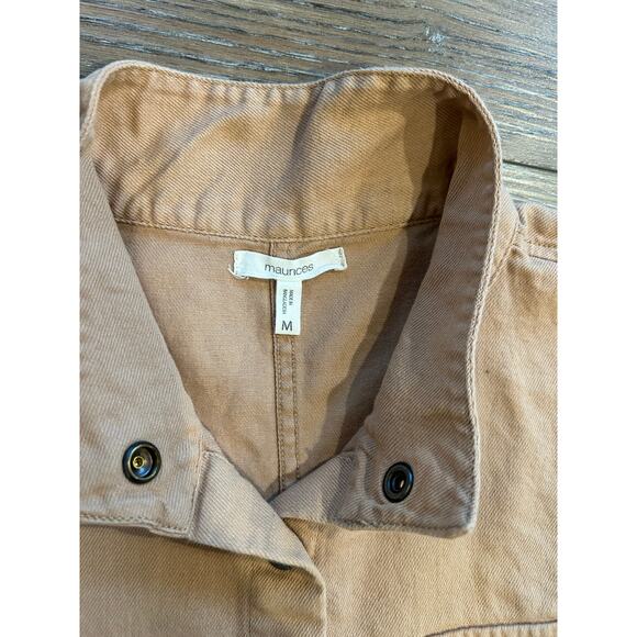 Maurices Women's Khaki Lightweight Jacket Waist Belt Snap Close Size Medium EUC - Picture 6 of 9